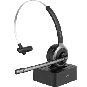 M5 Pro Bluetooth 5.0 Headphones with Mic Charging Base Wireless Headset for PC Laptop 18H Talking Time