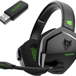 NUBWO G06 Dual Wireless Gaming Headset, 2.4G USB + Bluetooth 5.3, 5ms Ultra-Low Latency, 7.1 Surround Sound, ENC Noise-Cancelling Mic,