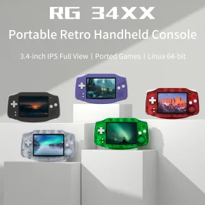 Retro Handheld Game Console with 3.4” IPS Screen, Linux 64-bit System, WiFi & Bluetooth,