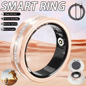 Diamond Fashion Smart Ring for Women, IP68 Waterproof Health Tracking Ring