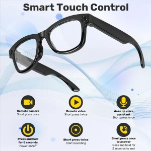SENBONO AI Translator Smart Glasses with 8MP Camera, Photo & Video Recording