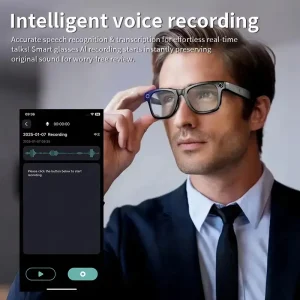 AI Smart Glasses with Camera & Video Recording, Real-Time Language Translation (100+ Languages)